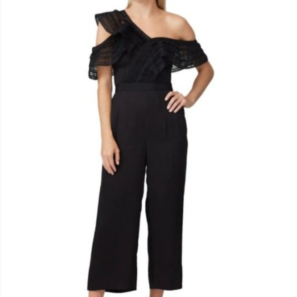 Self Portrait: One Shoulder Frilled Jumpsuit